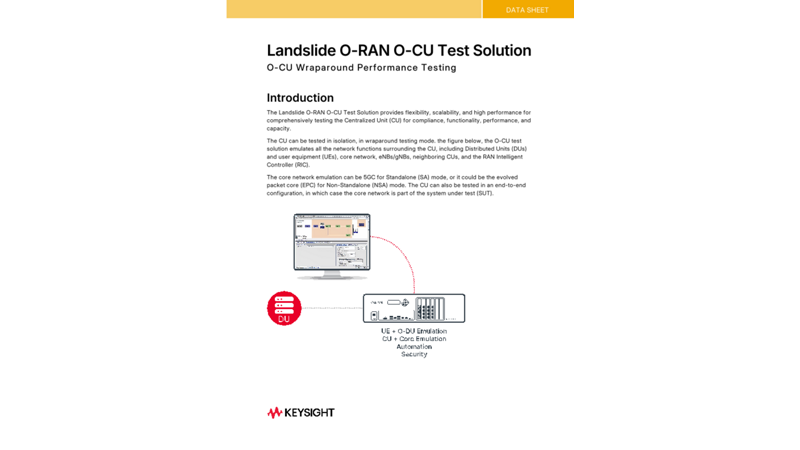 Landslide O-RAN O-CU Test Solution